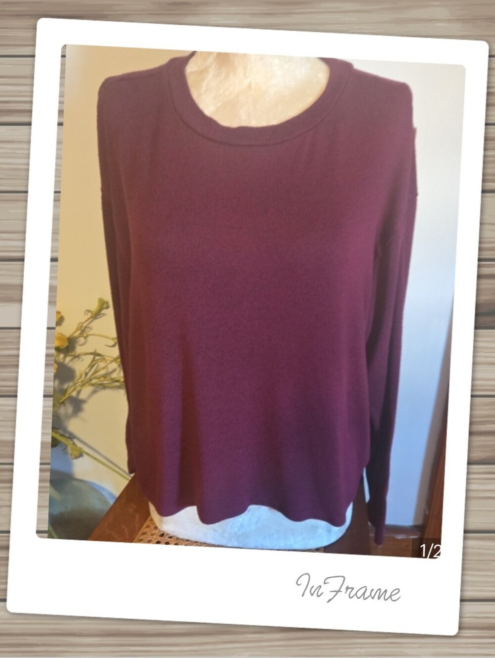 Mudd Plum Long-Sleeve Crewneck Top Size Lg